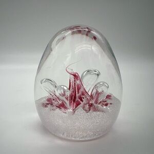 Caithness Moonbeam Pink Art Glass Paperweight Signed Numbered Scotland